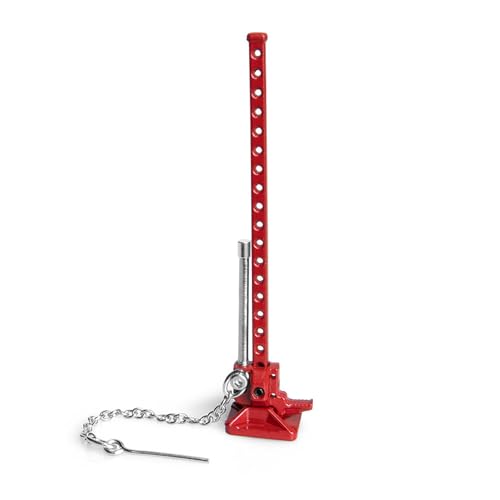 Slideable Mini RC Jack Stand, Adjustable Simulation Lifting Jack Tool for SCX24 AX24 TRX4M FCX18 FCX24 1/18 1/24 RC Crawler Car (Red) - color: Red