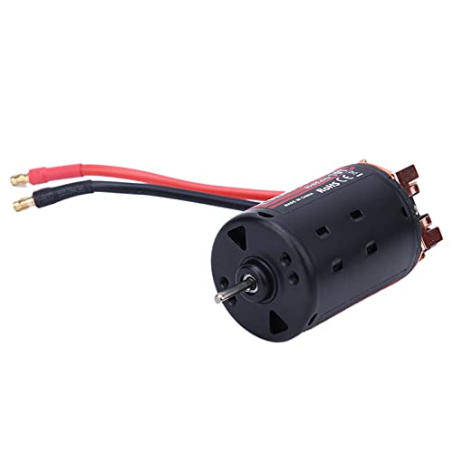 550 Brushed Motor High Power 5Slot RC Car Upgrade Part with Superior Heat Dissipation for 1/10 Scale RC Crawler Vehicle Black Red Metal Plastic Construction 215 Grams (10T) - size: 10T