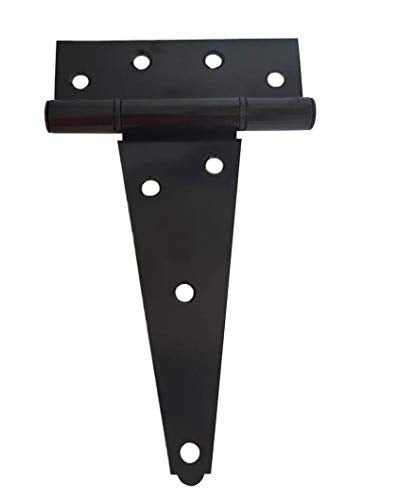 Stainless Steel Extra Heavy Tee Hinge, 6" x 2.5mm, with Stainless Screws & Hinge Pin, Black Coated, 2 Pack - color: Black Coated, size: 2pack(6")
