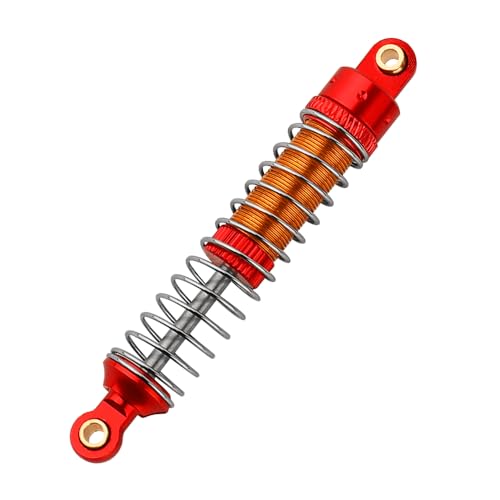 4PCS 53mm/59mm/66mm Aluminum Shocks Absorbers Oil Threaded Damper for 1/18 RC Crawler TRX4M TRX-4M Bronco Defender K10 Upgrade Parts,Silver Color Spring (66mm red) - color: 66mm red