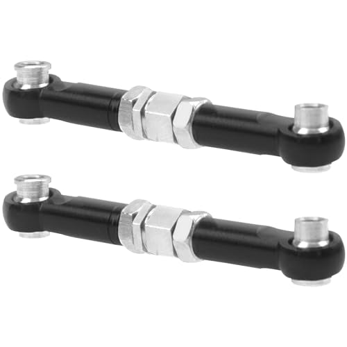 4Pcs ShareGoo Metal Steering Rod Servo Linkages Turnbuckle Compatible with Hyper Go MJX 16207 16208 16209 16210 H16BM H16GT H16DR 1/16 RC Car (Black) - color: Black