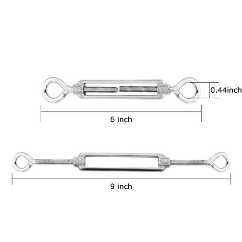 10 Pack M6 Eye and Eye Turnbuckle for Cable Wire Rope Tension Heavy Duty Stainless Steel Turnbuckle for Sun Shade, Hanging Outdoor Lights Strings - style: Eye and Eye Turnbuckle