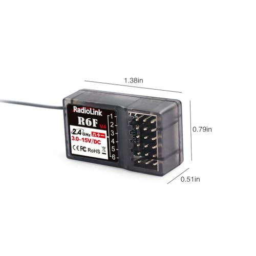 R6F Receiver 6 Channel 2.4GHz for RC Car and Boat Radio Transmitter Remote Controller RC6GS V2/RC4GS V2/T8FB/T8S