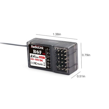 R6F Receiver 6 Channel 2.4GHz for RC Car and Boat Radio Transmitter Remote Controller RC6GS V2/RC4GS V2/T8FB/T8S