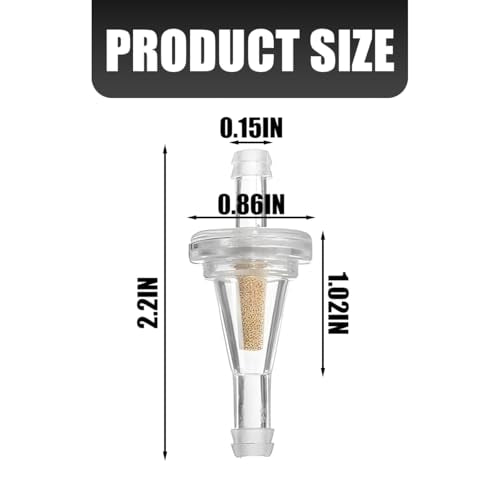 HZEL 10PCS 1/4" Car Fuel Filters, Clear Small Vehicle Engine Inline Gas Filters, Automotive Oil Filtering Replacement Accessories for Dirt Bike UTV Snowmobile with 1/4 Inch Fuel Lines