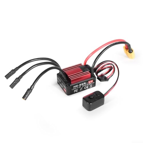 HG35A 35A Waterproof Brushless ESC for 1:18 Scale RC Cars, Buggies, Trucks - Compatible with 2-3S LiPo/NiMH Batteries, Sensorless Brushless Motor Control(D) - size: regular push up d