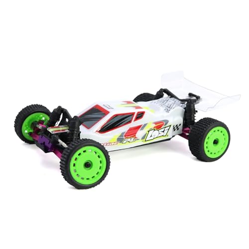 Pre-Mounted Pin Buggy Tires and Wheels Rims Hub Tires Set for 1/24 Losi Micro-B 1/28 Losi Micro-T Wltoys 244016 Upgrade Part (Green Micro-B) - color: Green Micro-b