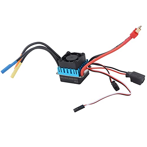 RC Waterproof 45A 4 Poles Sensorless Brushless ESC Speed Controller for 1/10 RC Car, Splash - Proof Electronic Speed Control with Overheat and Low Voltage Protection