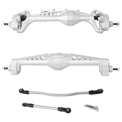 Full CNC Machined F9 Offset Portal Front Rear Axle with Adjustable Link Mount for 1/10 RC Crawler Capra Gmade R1 Rock Buggy LCG Cheater Rigs 1.9 UTB Shafty (Silver) - color: Silver