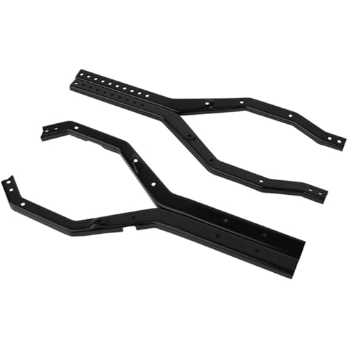 for Axial for SCX10 III for Gladiator for Wrangler 1/10 Heavy Duty Wheelbase Adjustable Metal for Chassis Frame Rail Set RC Crawler Upgrade Part RC Car DIY Parts(Black) - size: Black