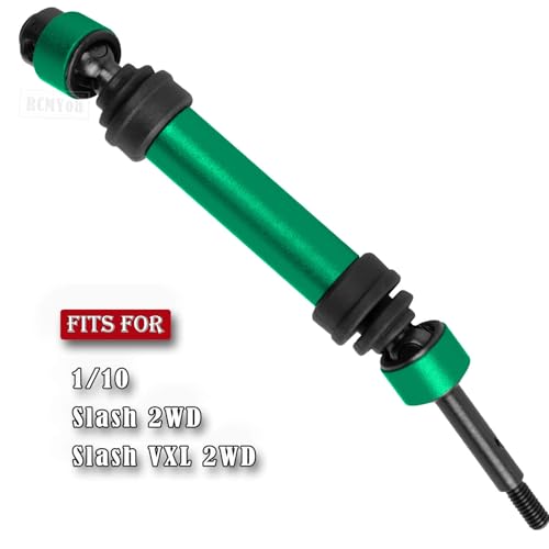 Rear Drive Shaft CVD & Front Axles Upgrades Part for 1/10 Slash 2WD/Slash VXL 2WD,Stainless Steel #45 Driveshaft with Hex,Green - color: Green - Parts