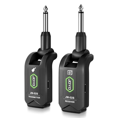 JOYO 5.8GHz Wireless Guitar System Rechargeable Transmitter Receiver with 4 Channels, Low Latency, 48kHz/24Bit, 65ft Range, 6 Hour Battery for Electric Guitar & Bass (JW-02S) - style: 5.8GHz