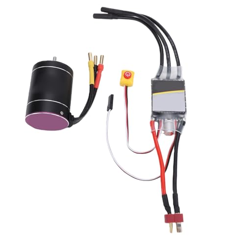 Drfeify RC Brushless Motor ESC Combo, 6400KV 75A with 2-3S LiPo Battery Protection for 1/10 1/8 Scale RC Cars Boats