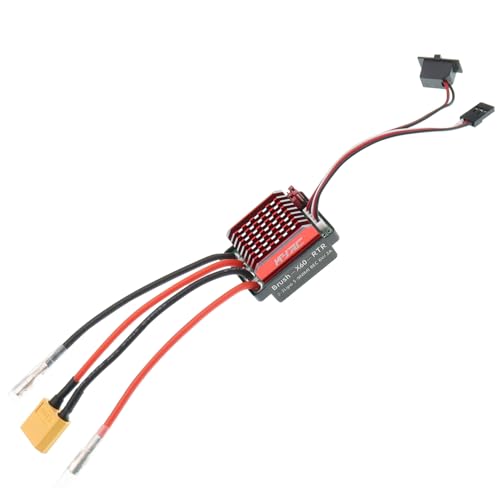 RC Car 60A Brushed ESC Electric Speed Controller 6V/2A BEC Compatible with Traxxas TRX4 TRX6 D90 HSP Tamiya Redcat Axial SCX10 HPI 4WD Truck 1/10 RC Truck Car Crawler (XT60 Plug Without Fan) - style: XT60 Plug without Fan
