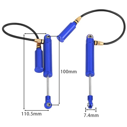 Desert Lizard Piggyback Internal Spring RC Shock Absorber Damper for 1/10 RC Crawler Axial SCX10 90046 AXI231017 D90 TRX4 TRX6 Metal Upgrade,100mm (blue) - color: blue