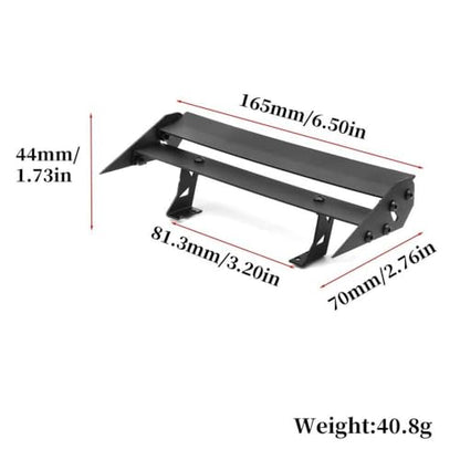 Rear Spoiler Metal Tail Wing Compatible with 1/10 RC On Road Racing Drift Cars Models TT01 TT02 XV01 PTG2 94123 FW06