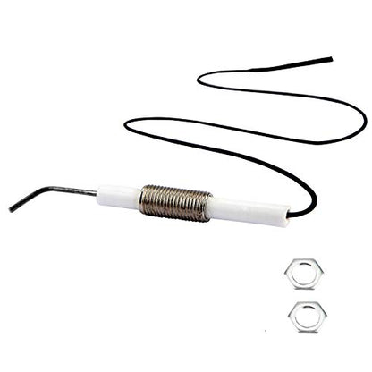 MENSI 11.8" Long Gas Grill Stove Electrode Spark Plug Eletronic Ignition Electrode for Piezo Igniter Pack of 2 with 2.3mm Round Terminal - size: 11.8" Threaded Round Terminal