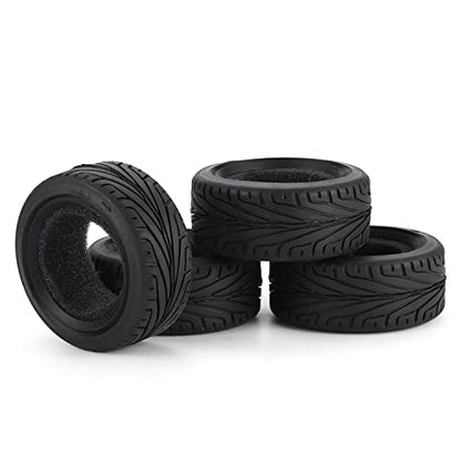 RC On-Road Car Tyres,WONFAST 4PCS/Set 65mm Grain Drift Soft Rubber RC Tire for 1/10 Racing HSP Tamiya HPI Kyosho RC On Road Run-flating Car Parts - color: 65mm-black