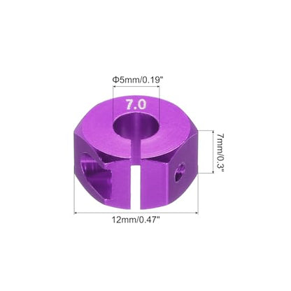MECCANIXITY Aluminum 12mm Wheel Hex Hubs Drive Adapters Purple 7mm Thickness with Screws and Pins for RC Car Upgrade Replacement Parts 4Pcs