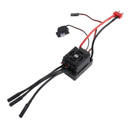 Rainproof Brushless ESC with Cooling Fan, Smooth Control for 1/10 1/12 /14 RC Cars, AllWeather Ready for RC Car Enthusiasts