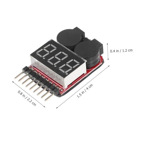 HOMSFOU 2pcs Lipo Battery Voltage Tester Low Voltage Alarm and Compact Design for Rc Hobbyist Monitoring and Safety