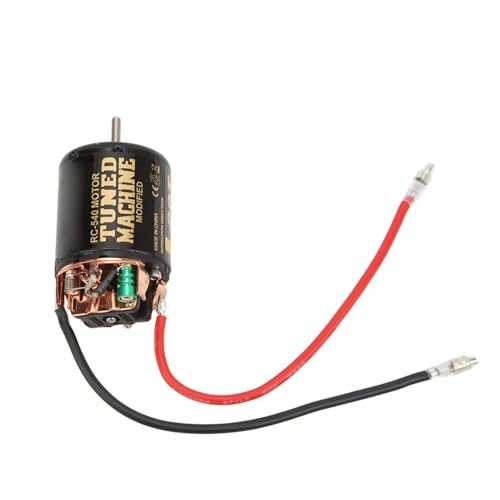 80T Brushed 540 Motor, Low Heat High Power RC Upgrade Part with Pre-Welded Wire Iron Copper Replacement Engine Accessories Compatible with SCX10 90046 1/10 RC Car
