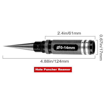 HobbyPark Steel Metal 0-14mm Hole Puncher Reamer Black for RC Tools Car Body Shell Drills