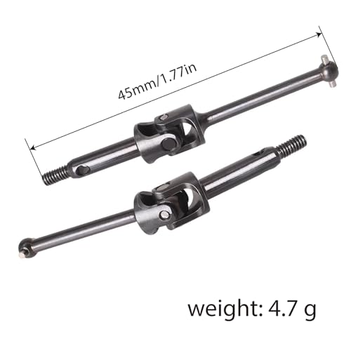 2PCS Hard Steel Drive Shaft Reinforced Steel Rear Universal Shaft for Losi 1/24 RC Crawler LOSI Micro-B 2WD Buggy Metal Parts