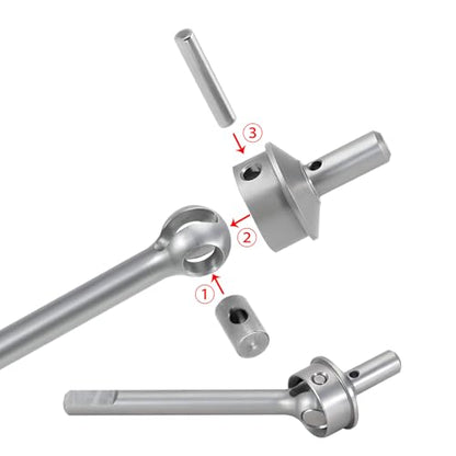 INJORA Stainless Steel Front Portal Axle Shafts for 1/18 RC Crawler Redcat Ascent-18 Upgrade - size: Front