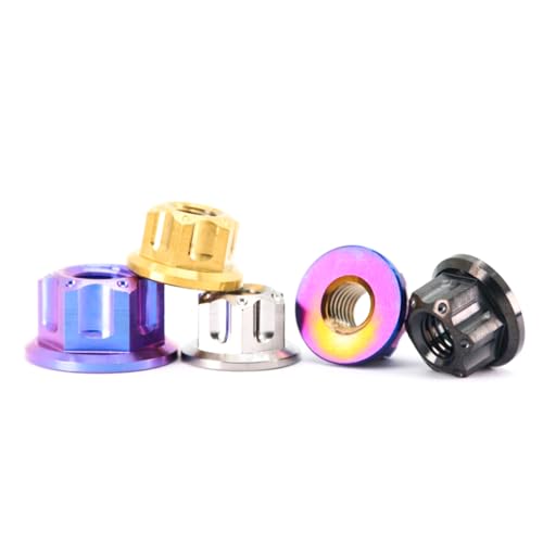 GR5 Titanium Alloy Fancy Nuts - Engraving & Milling Flower Head Screw Nuts (4pcs, M5, M6, M8, M10, M12; Blue, Purple; M8x1.25=4pcs) - color: blue purple, size: M8x1.25=4pcs