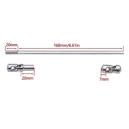 2PCS Stainless Steel Free to Cut Length Driveshaft Universal Joint Drive Shaft for 1/10 LCG DIY RC Crawler SCX10 I II III TRX4 Capra Upgrade Parts… - color: Silver
