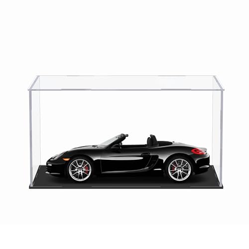 Acrylic Display Case for 1:24 Model Cars, Versatile Clear Acrylic Display Box with Black Base for Diecast Cars - size: 10"L x 5"W x 5"H