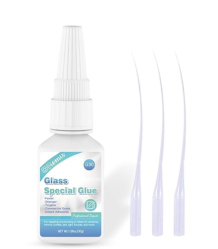 Glass Glue, 30g, Instant Strong Bond for Glass, Acrylic, Waterproof, Dries Clear, Quick Curing, Ideal for Craft, Jewelry, Rhinestone, Crystal, Mirror, Glasses | Acrylic Super Glue for Bonding Glass| Clear Adhesive Glue Repair for Craft, Jewelry, Rhineston