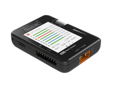 ToolkitRC MC8 Mini Size Cell Checker 32 Bit Battery Multi-Checker PWM Output PPM SBUS Readout for lipos ESC Servo Tester Tool Multi Tool with USB-C Fast Charging