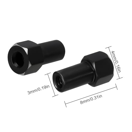 INJORA Black Brass Wheel Hexadecimal Hub + 5 mm Extender for 1/24 SCX24