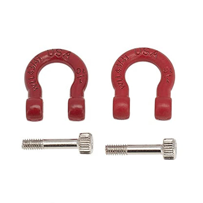 1:10 RC Tow Shackles D-Ring Trailer Buckles for 1/10 Scale RC Rock Crawler SCX10 Tamiya CC01 TRX4 D90 D110 RC Car Truck Accessories (Red) - color: Red