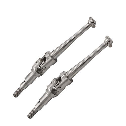 2X Transmission Axle for RC Cars, Metal Driveline Axles for DIY Projects in Scale 1/16- Argent - color: Argent