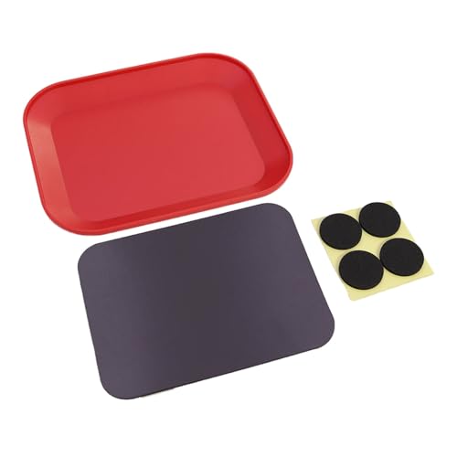 for Axial for SCX10 1/10 RC Car Upgrade Parts Screw Tray with Pad Magnet Disk Storage Plate Crawler Airplane Boat Repair Tool RC Cars Models Parts - color: Red
