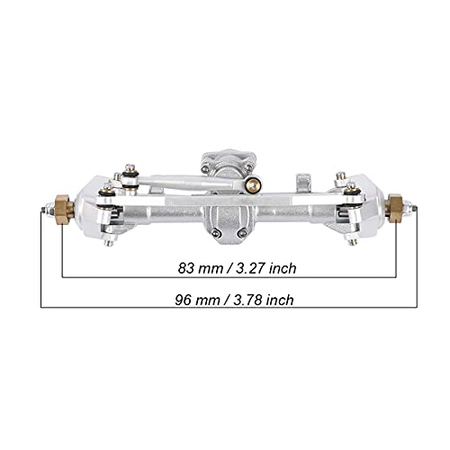 1/24 RC Aluminum Complete Front Axle for Axial SCX24 RC Crawler Upgrades (Silver) - color: Silver