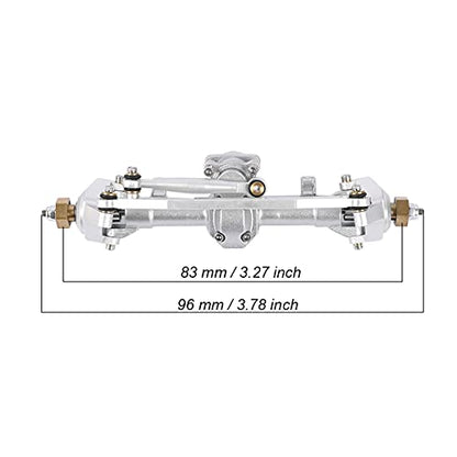 1/24 RC Aluminum Complete Front Axle for Axial SCX24 RC Crawler Upgrades (Silver) - color: Silver