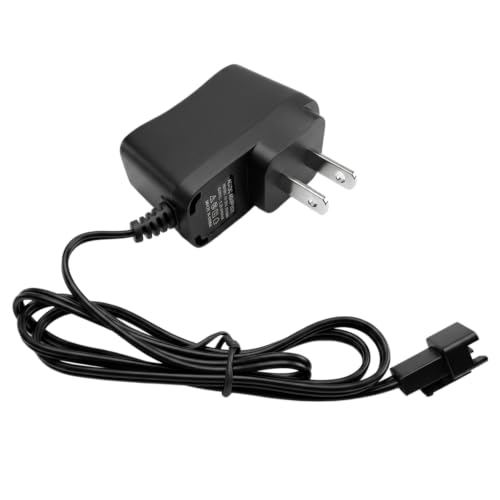 RC Battery Charger for 7.2V NiMH/NiCd Battery Packs, 250mA AC Plug Charger with SM2P Connector for RC Hobbies RC Cars RC Airplanes RC Truck 7.2V Charger