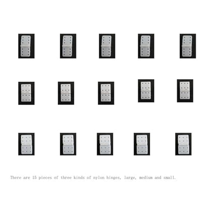 Nylon Hinge, 3 Sizes Mixed with 18 Pieces, Suitable for Remote Control Aircraft Model Aircraft Parts Fixed Wing Model Square Loose-Leaf Remote Control Aircraft Hinge