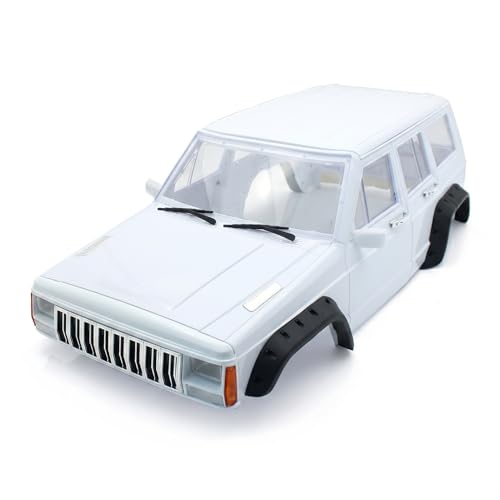 1/10 RC Crawler Hard Body Shell Kit – 313mm Wheelbase Cherokee-Style Body for Axial SCX10 / SCX10 II (90046/90047) & TRX4 (White) - color: White