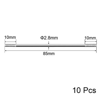 uxcell M3x85mm Pushrod Connector Stainless Steel Rod Linkage,for RC Boat,Car,Airplane,Helicopter,10pcs - size: M3x85mm