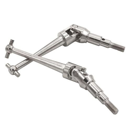 2X Transmission Axle for RC Cars, Metal Driveline Axles for DIY Projects in Scale 1/16- Argent - color: Argent