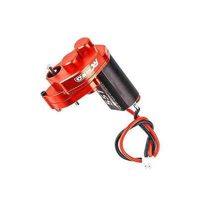 RCAWD SCX24 Motor 050 55t & SCX24 Transmission Metal Gearbox Combo for Axial 1/24 SCX24 & AX24 Series Upgrades Parts Red - color: Red