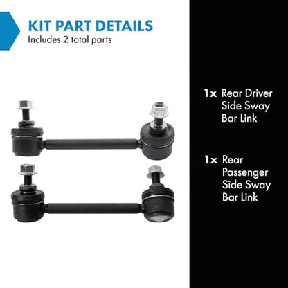 TRQ Rear Driver and Passenger Side Sway Bar Link Set 2 Piece Compatible with 2013-2022 Mazda CX-5 2014-2018 3 2014-2021 6 2016-2022 CX-9 - style: PSA33836