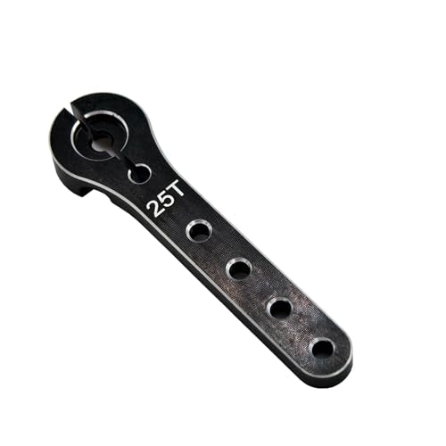 2pcs Aluminum 25T Servo Horn 56mm M2.5 Thread Metal 25 Teeth Extension Steering Servo Arm Compatible with 30-100CC Balsa Airplanes RC Plane Helicopter Car (Black) - color: Black