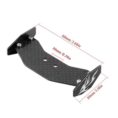 GLOBACT RC Tail Wing Carbon Fiber for Losi 1/24 Micro-B 2WD Buggy (Black) - color: Black