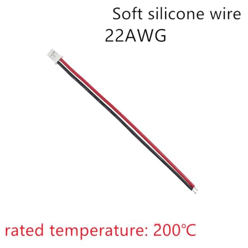 50PCS 25 Sets Mini Micro JST-PH 2.0mm 2 Pin Male Connector with 100mm Silicone Wire Cables and Female Socket JST PH 2.0 Connector Kit 22AWG - 10CM